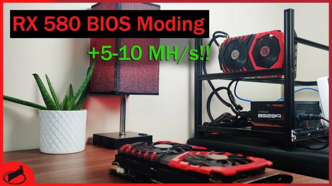 RX 580 BIOS Mod For Mining - Works with RX 400 and 500 Series Too!!