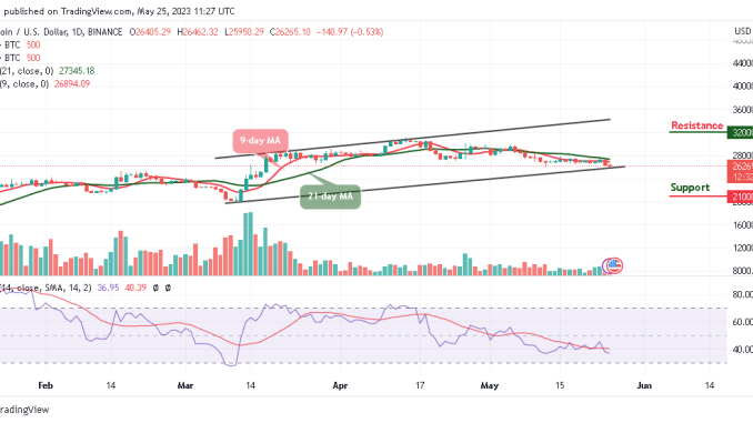 Bitcoin Price Prediction for Today, May 25: BTC/USD Falls 0.53% to $25,950 Support