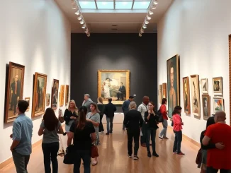 AI generated image of a modern art gallery