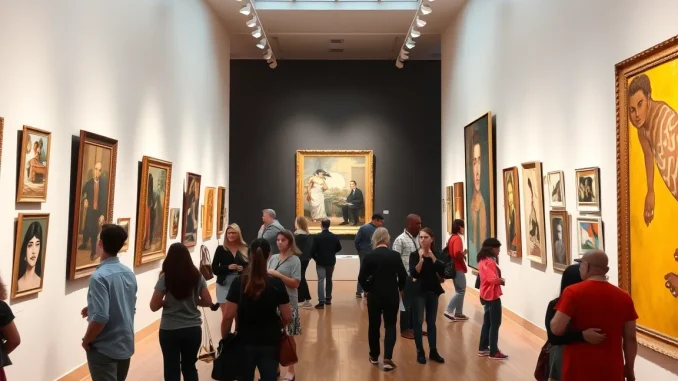 AI generated image of a modern art gallery