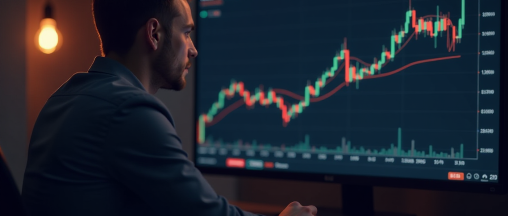 Trader checking XRP