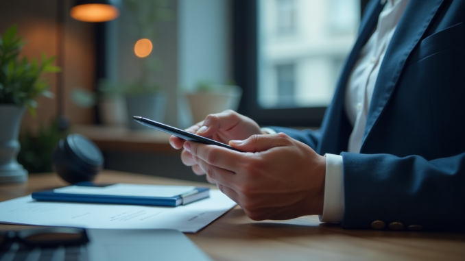 Person paying using a smartphone
