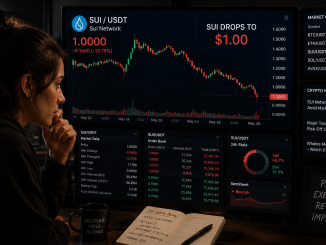 A trader analyzing a bearish Sui chart