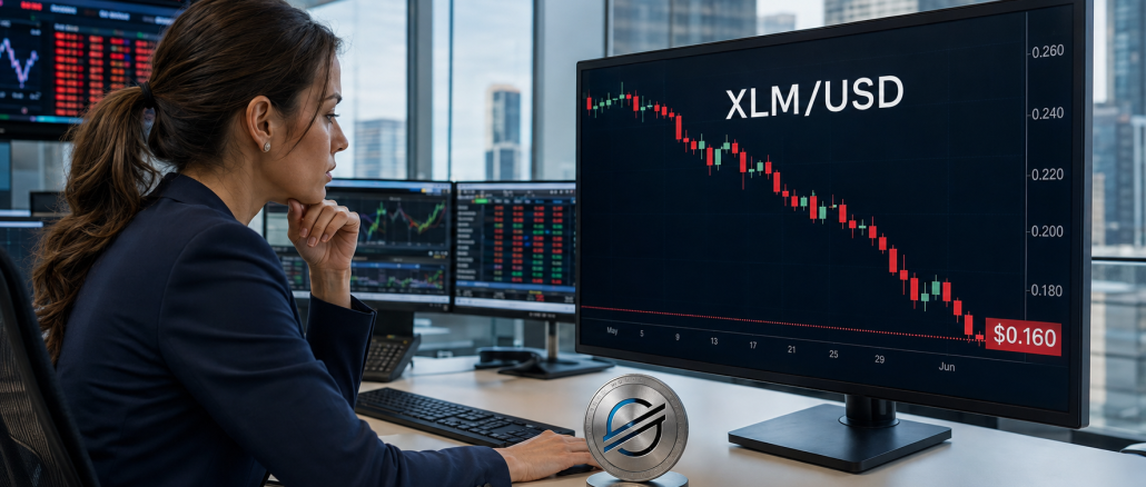 Stellar’s XLM token slides below key moving averages