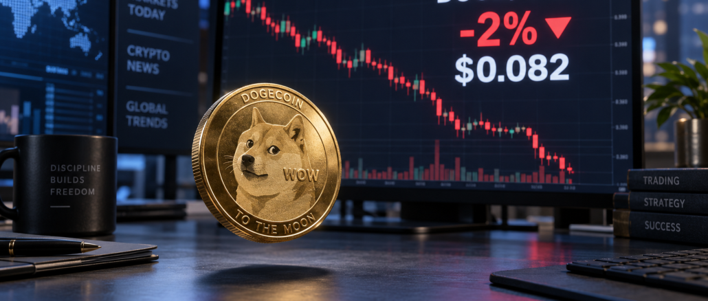 Dogecoin dips below $0.083 as weak ETF demand and bearish positioning limit recovery