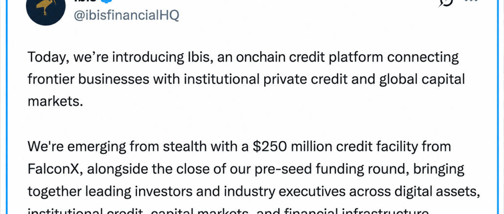 $250M FalconX Facility Powers Ibis Push Into Onchain Credit