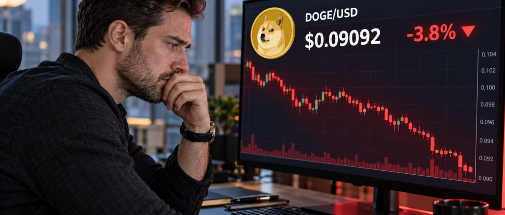 Dogecoin dips 5% this week as bearish positioning puts $0.088 support in focus